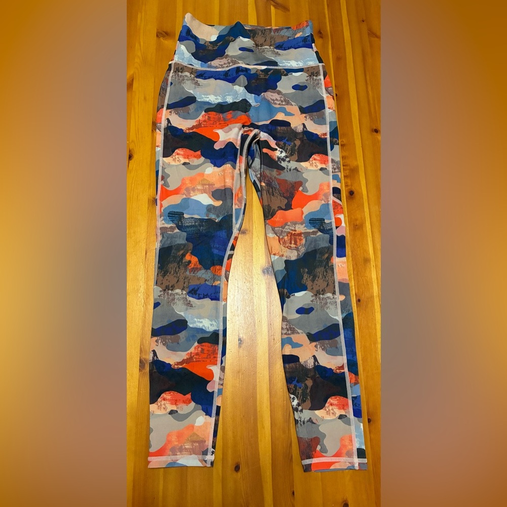 Fabletics Blue And Orange Patterned Leggings - image 3